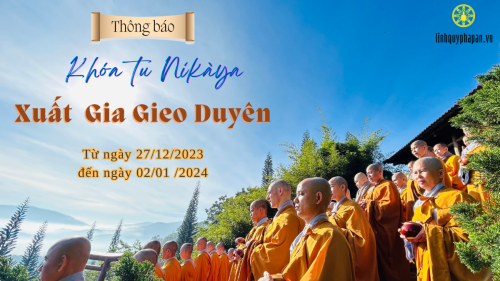 THÔNG BÁO KHÓA TU NIKAYA TẾT DƯƠNG LỊCH