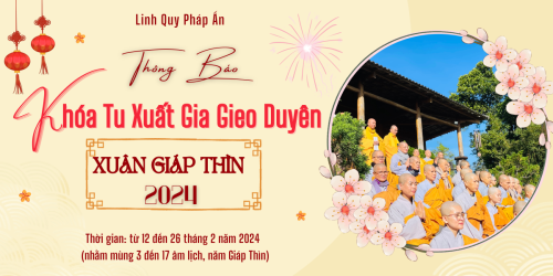 THÔNG BÁO KHÓA TU NIKAYA TẾT GIÁP THÌN 2024