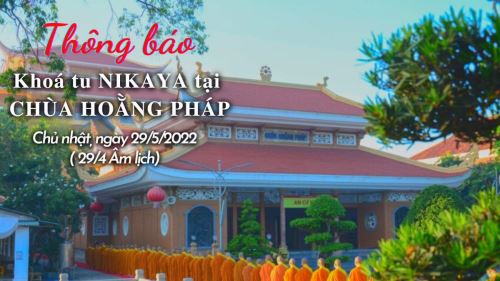 THÔNG BÁO KHÓA TU NIKAYA